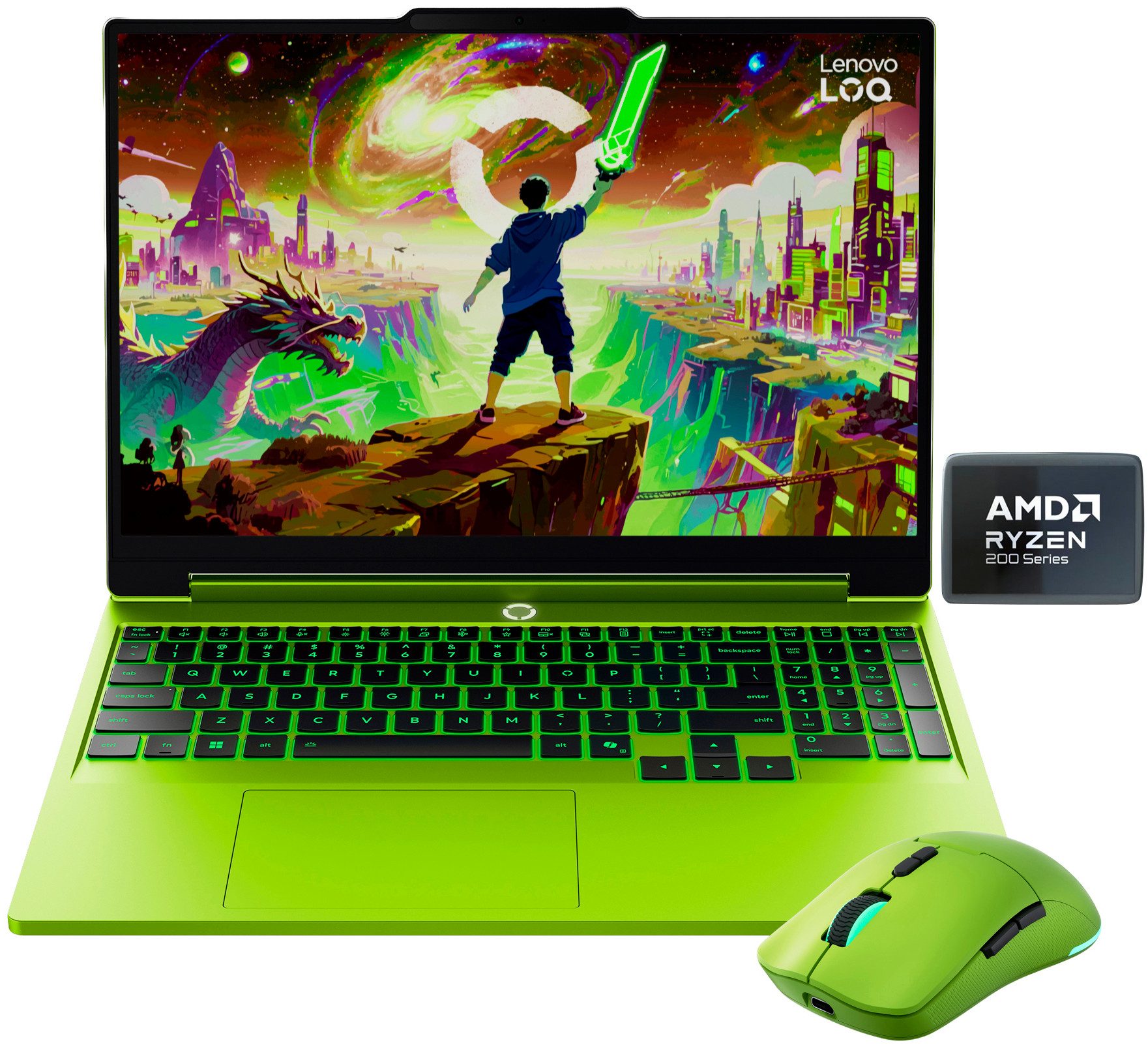 Lenovo LOQ 15AHP11 Limited Green Edition Gaming-Notebook (38,86 cm/15,3 Zoll, AMD Ryzen 7 250, GeForce RTX 5060, 16 GB, 512 GB SSD)