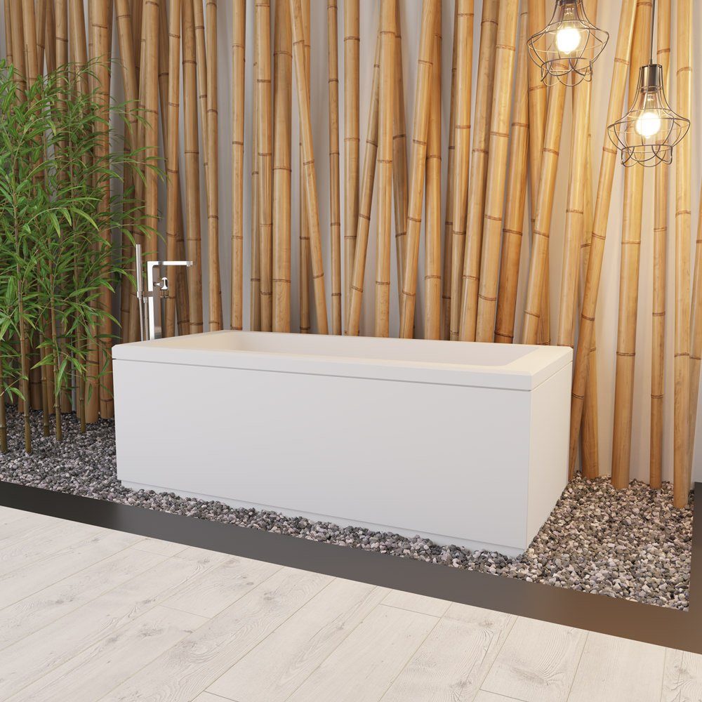 Aloni Badewanne V493, (1-tlg), Aloni Acryl-Badewanne Ablauf Mitte Weiß (TxBxH) 180x80x60 cm