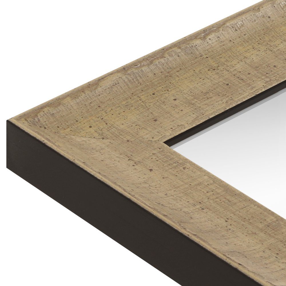 WANDStyle Wandspiegel H620, Elfenbein-Optik, aus Massivholz im Antik Stil