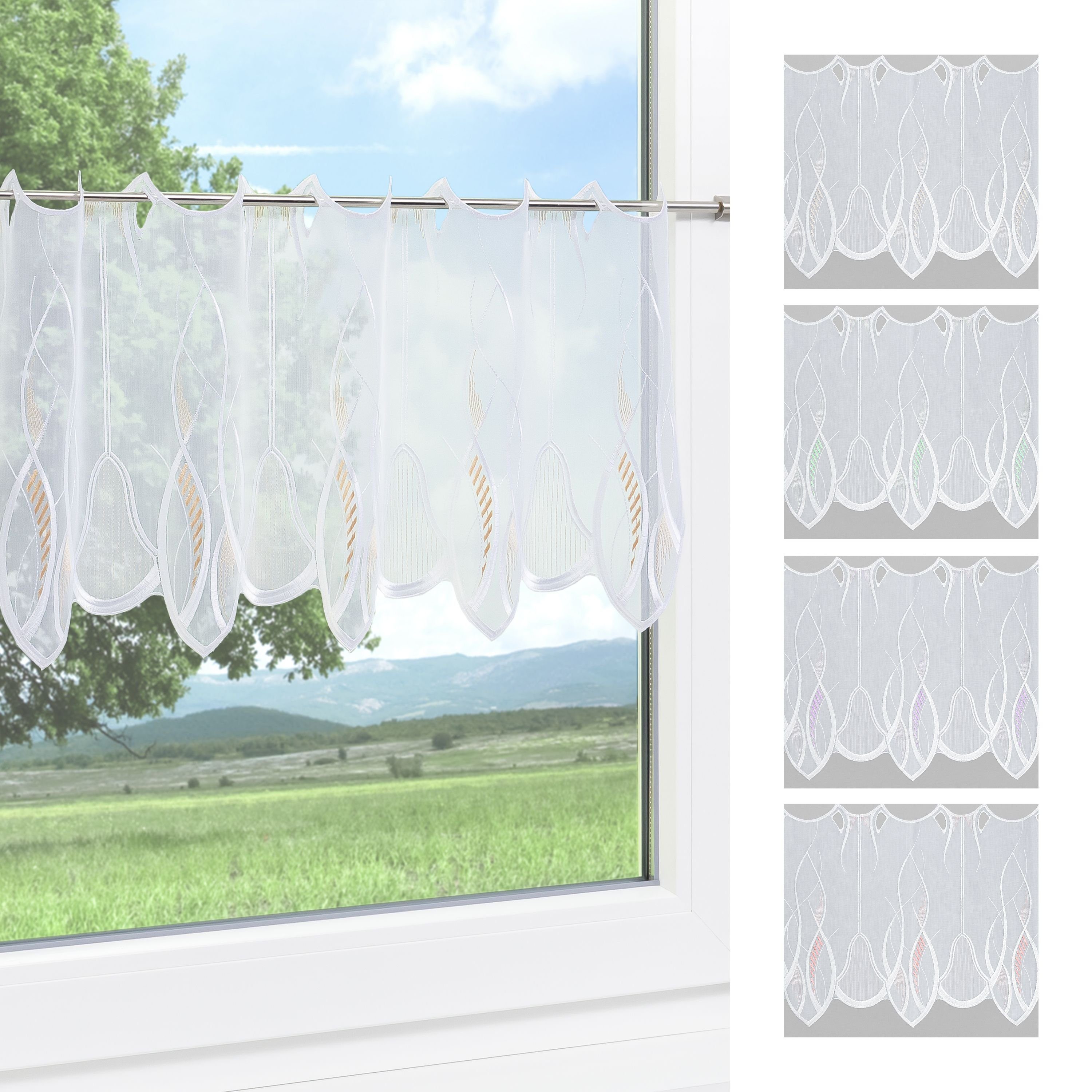 Spitze®, Plauener HxB Scheibengardine transparent, 35x48.6cm (1 Melanie, St),