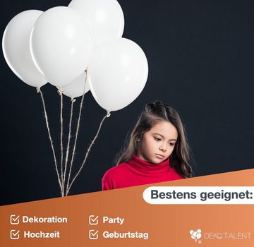 Dekotalent® Luftballon 50x Luftballons Ballons Luftballon Luft, Helium weiß Hochzeit Deko