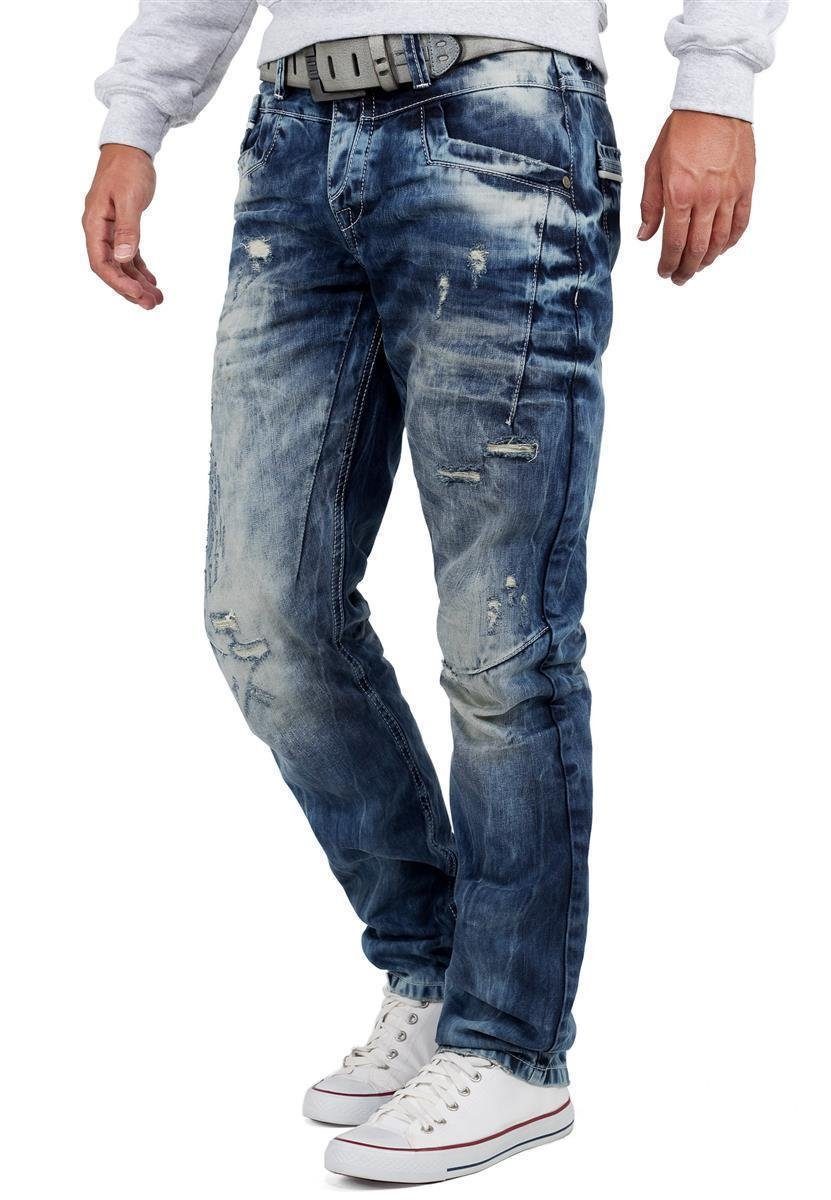 Cipo & Baxx Destroyed-Jeans Effekten BA-CD104 Blau Destroyed mit Freizeit Hose Blau