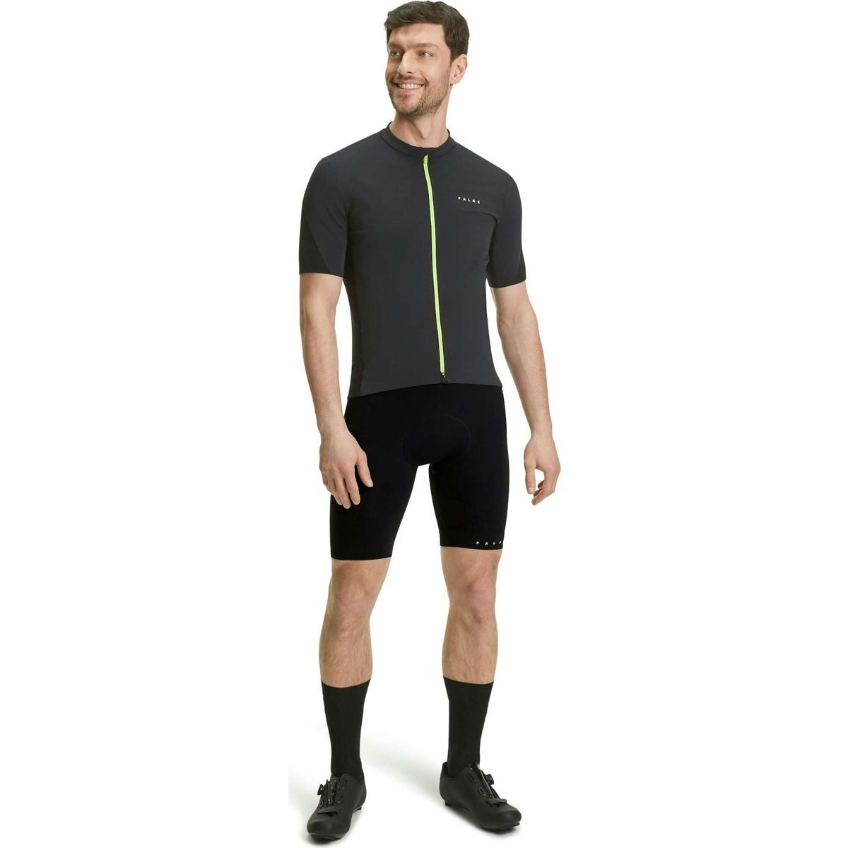 FALKE Fahrradhose Cycling Bib Herren Biking Shorts Hochwertige Radlerhose mit Seamless-Technologie, atmungsaktivem