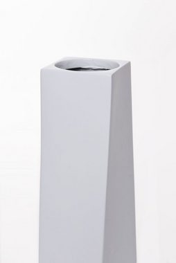 VIVANNO Bodenvase Bodenvase Standvase Fiberglas Weiß Matt HYDRON - 11x11x100 cm