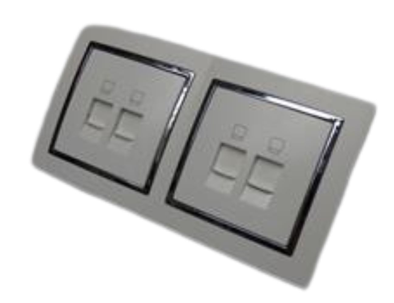 Lichtideen Schalter 9551 Levina S 2 Stück RJ45 + R11 Telefon und Netzwerk Dose silbern (Taster, Schalter, Anennendose, Steckdose mit USB lieferbar)