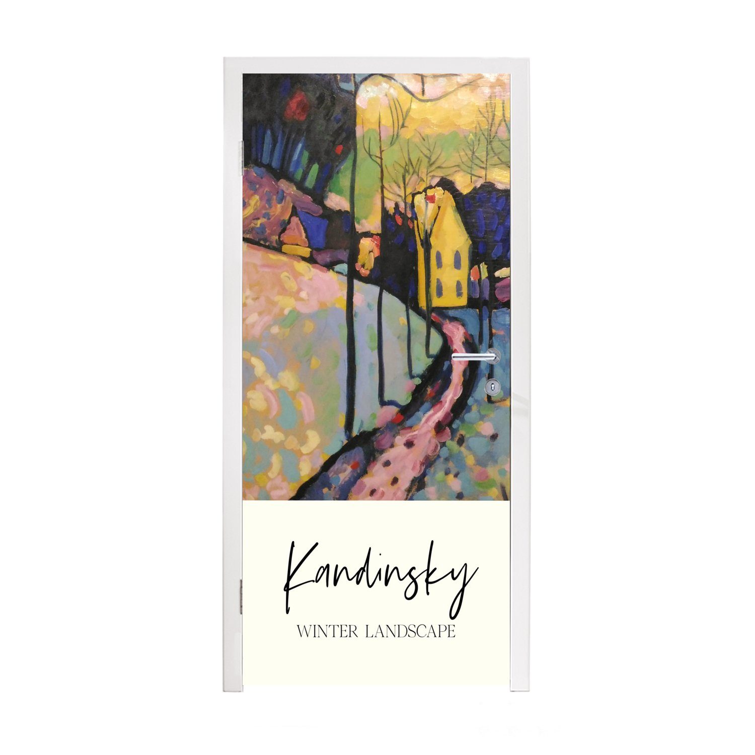 MuchoWow Türtapete Winterlandschaft - Wassily (1 Fototapete für Kandinsky, Türaufkleber, cm bedruckt, Matt, Tür, St), 75x205