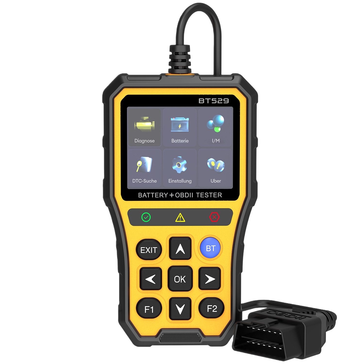 CkeyiN OBD2-Diagnosegerät BT529 Auto Scanner Auslesegerät Motor Fehlercodeleser Batterietest, mit Echtzeitdaten Bluetooth Verbindung für iOS Android System von CkeyiN