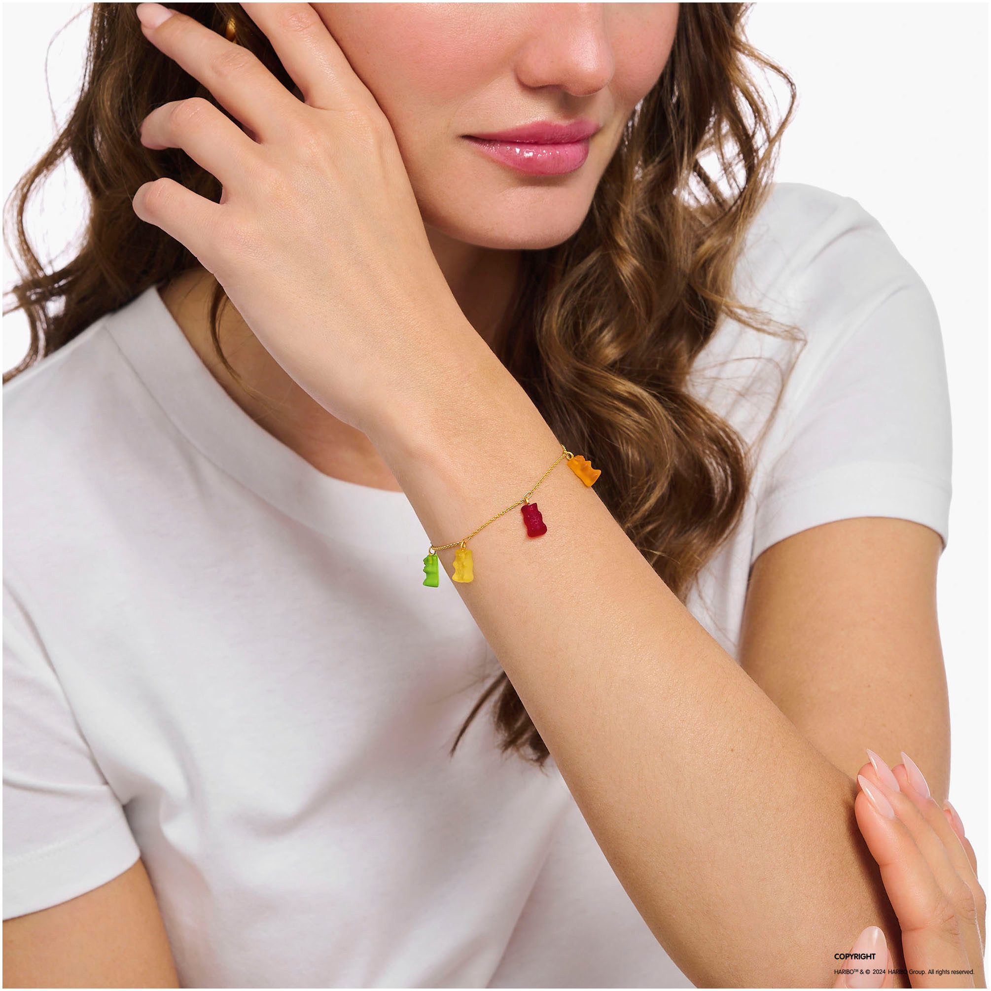 THOMAS SABO Armband THOMAS SABO x HARIBO Schmuck: Armband mit Goldbären bunt, mit Kristallglas