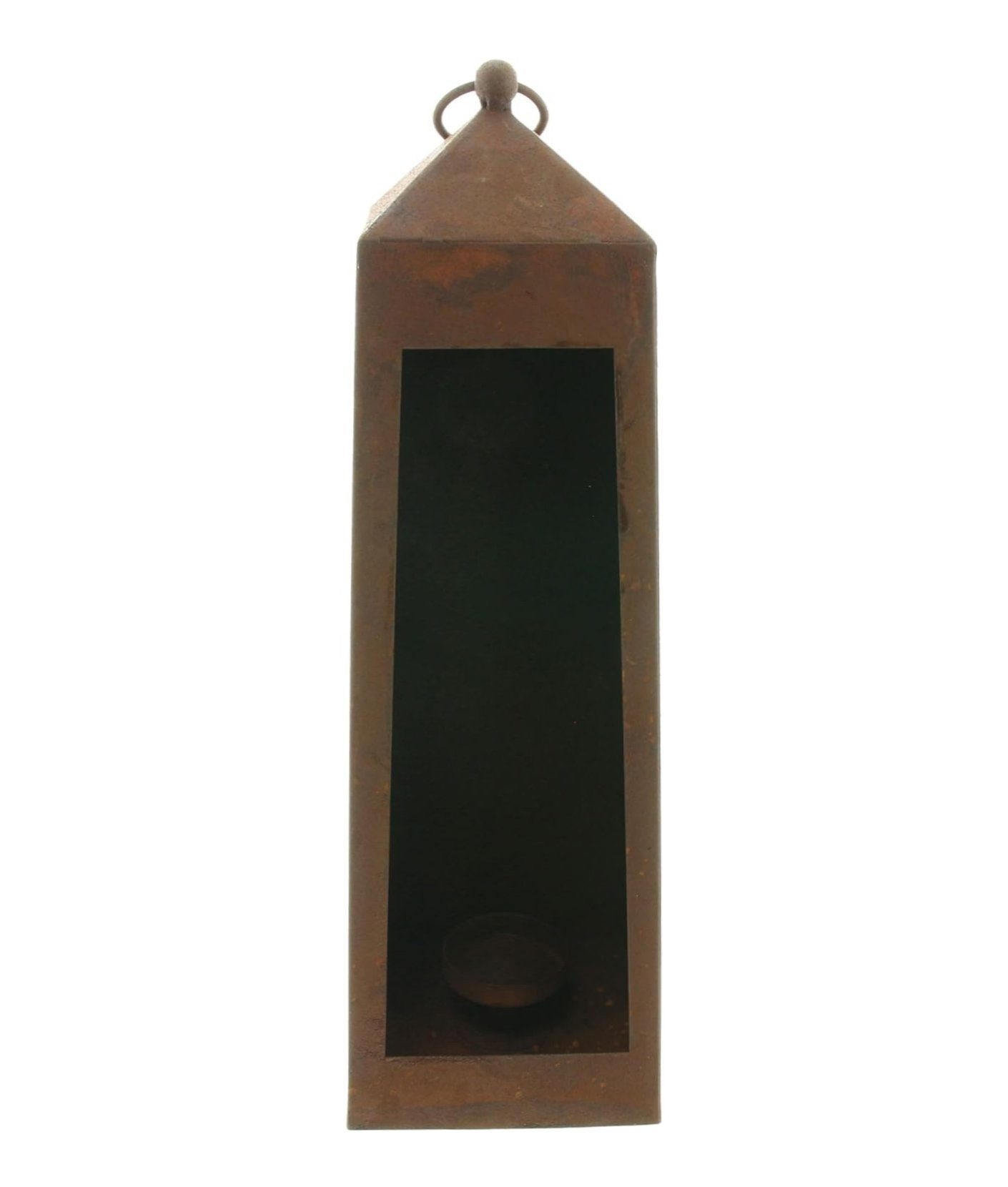 Dekoleidenschaft Kerzenlaterne "Rostlaterne" aus Metall 40 cm hoch, Gartenlaterne mit Echtrost-Finish, Kerzenhalter, Windlicht, Laterne, Kerzenständer für Stump – Bild 2 von 5
