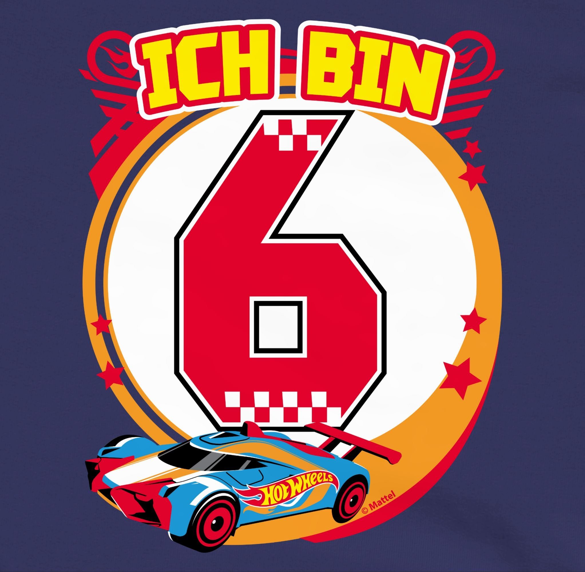 Ich Navy 2 - Hoodie Wheels Rennauto Blau 6 Shirtracer Mädchen bin Hot