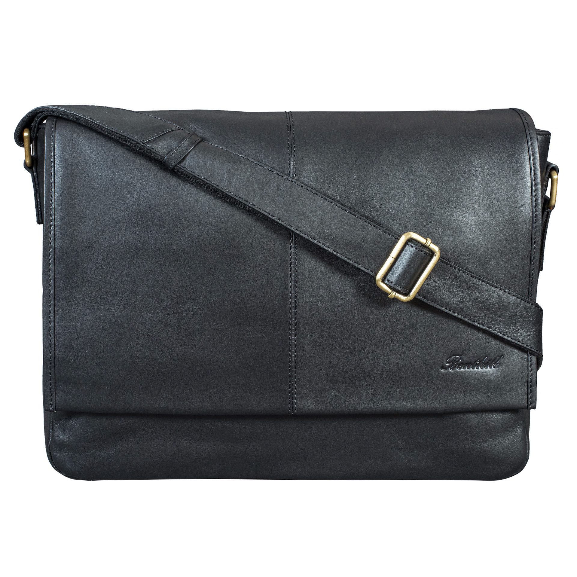 Benthill Messenger Bag Herren Umhängetasche Echt Leder Messenger Laptop Schultertasche Damen, Reißverschlussfach