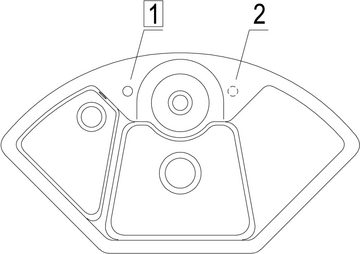 Villeroy & Boch Einbauspüle Keramikspüle 670801KG, Solo Eck - Hochwertige Küchenspüle