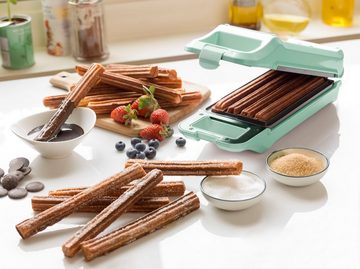 bestron Churro-Maker ACHM200M Sweet Dreams, 700 W, Waffeleisen für bis zu 4 Churros, Retro Design, Mint