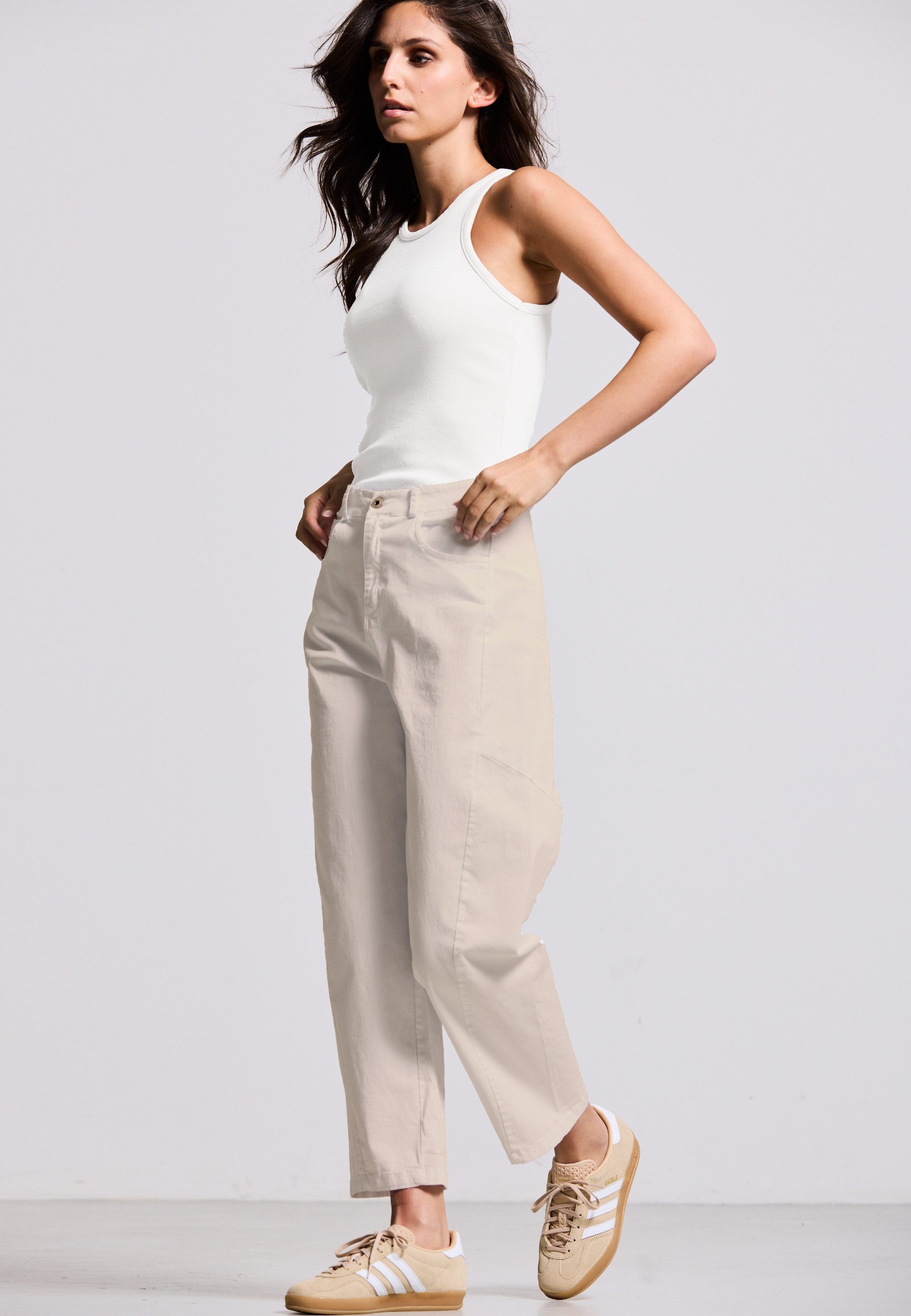 Andijamo-Fashion Chinos BARREL LEG PANTS dezente günstig online kaufen
