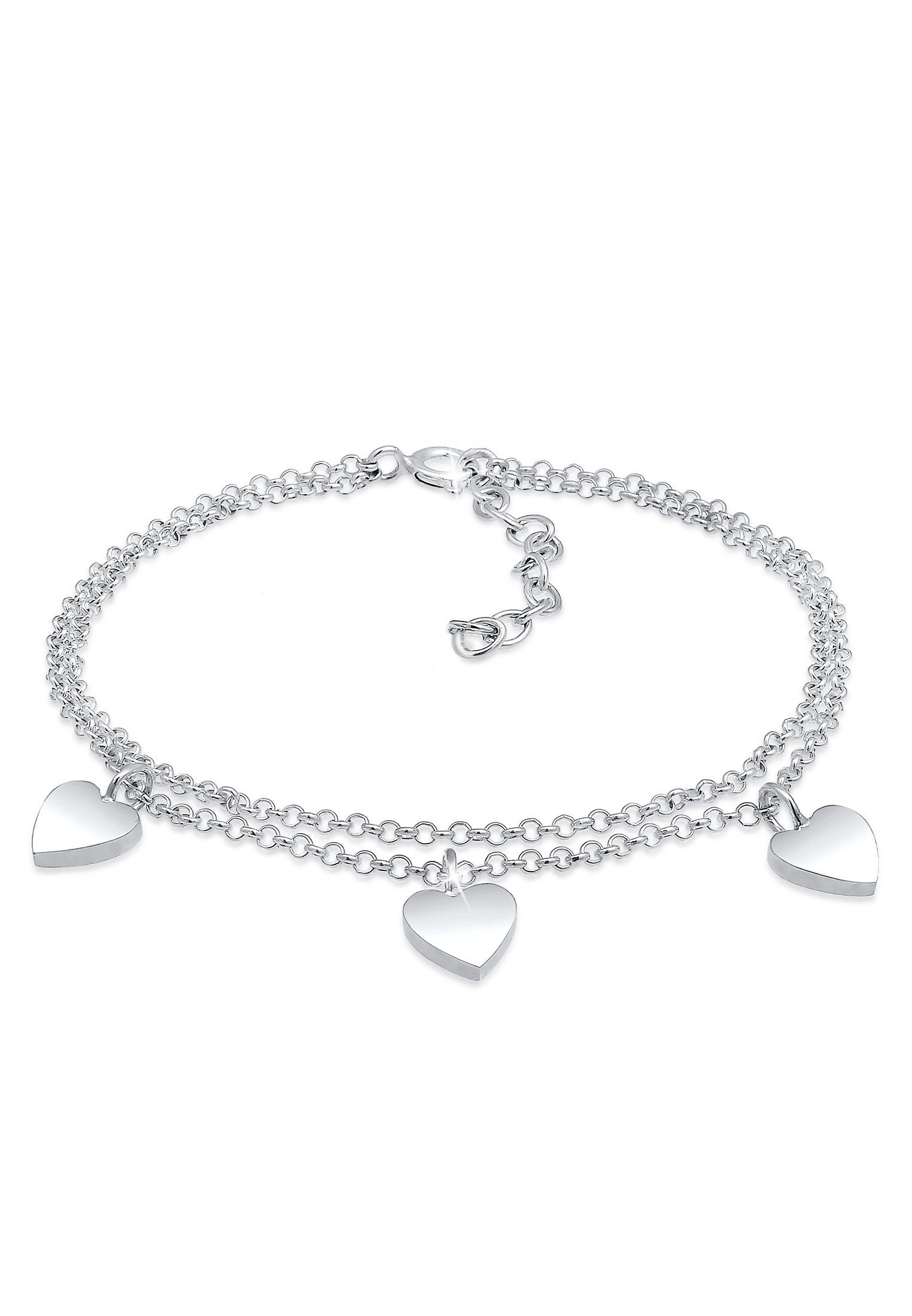 Herz Love Elli Layer Trio Symbol Silber Armband 925 Erbskette