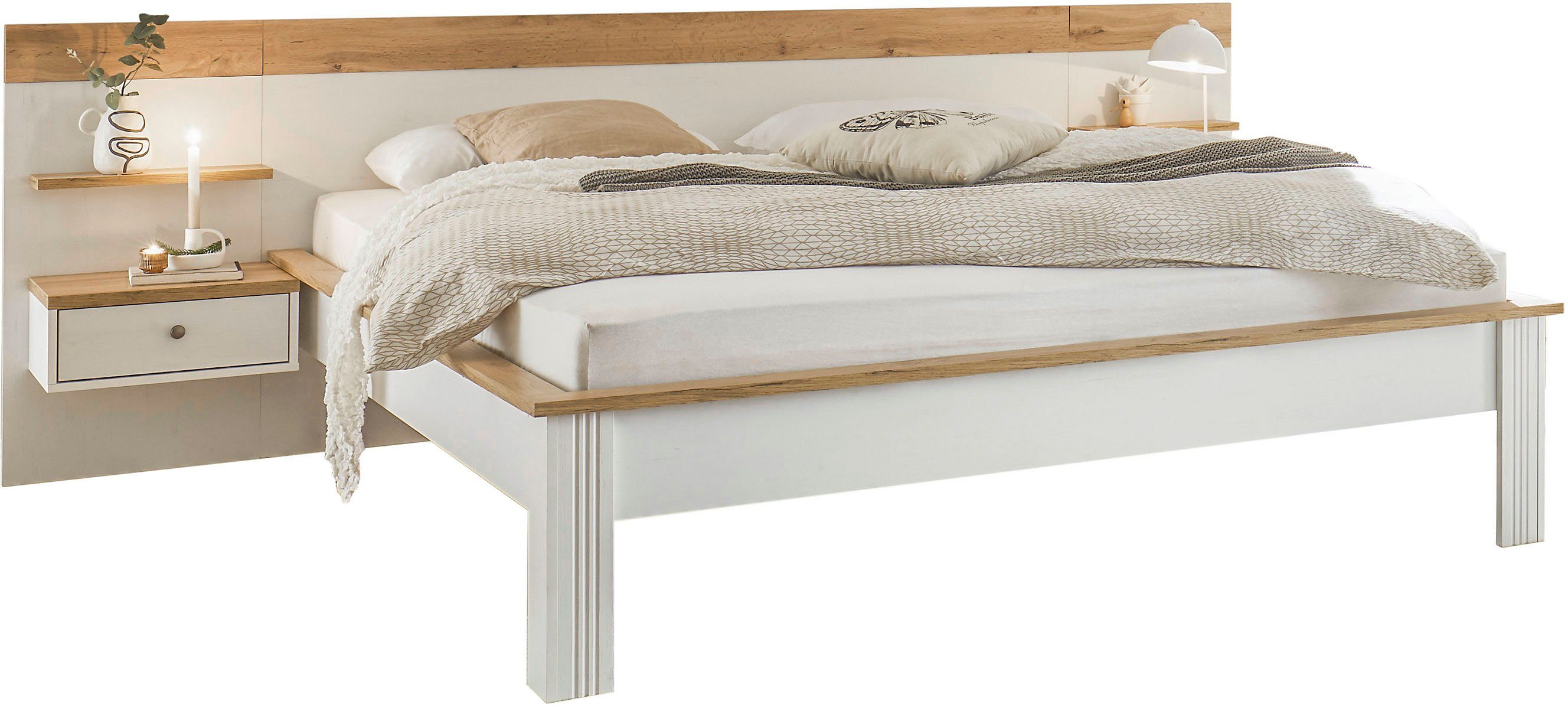 Home affaire Schlafzimmer-Set Westminster, Bett Liegefläche 180/200cm und 2 Wandpaneele