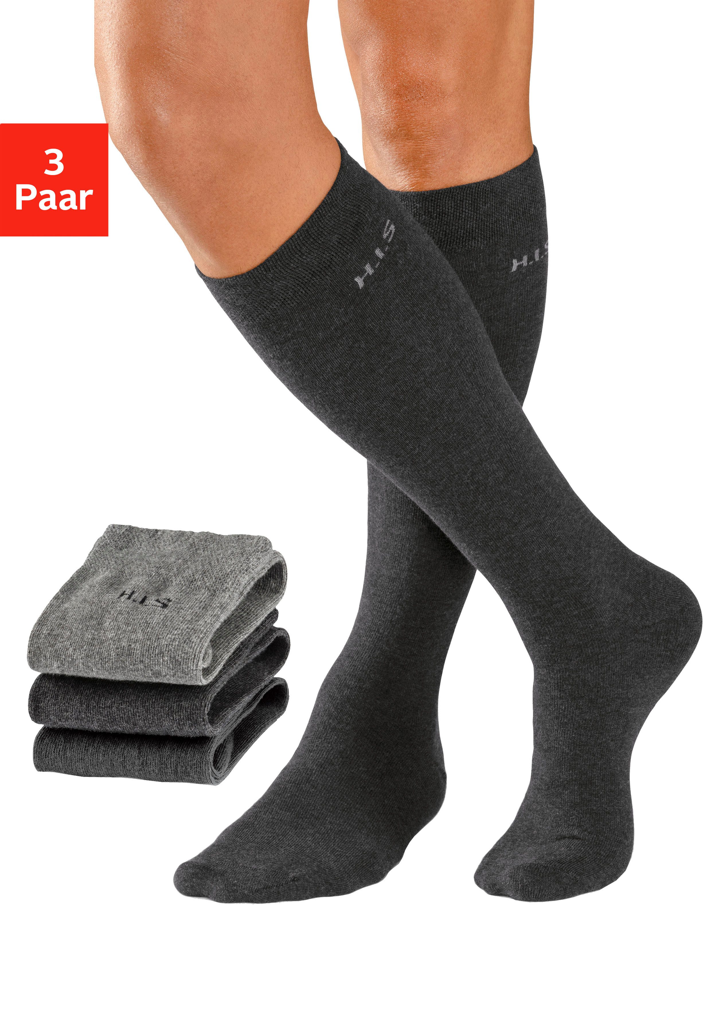 H.I.S Гольфы (Packung, 3-Paar) mit druckfreiem Bündchen