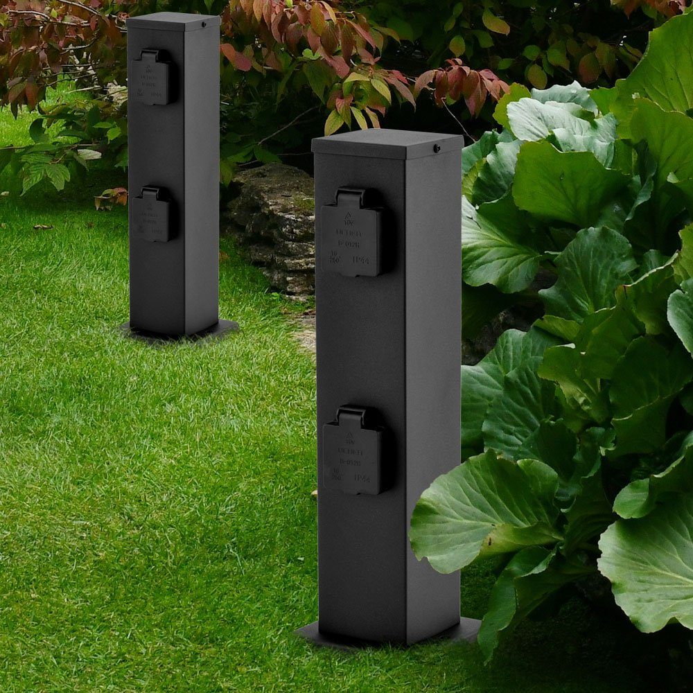 Steckdose, Steckdosensäule Outdoor 4 Fach Gartensteckdose für den