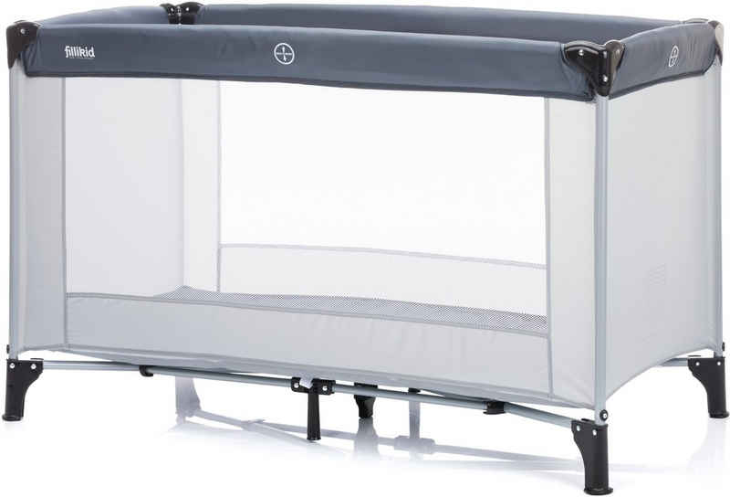 Fillikid Baby-Reisebett »Eco grau, 120/60 cm«, Inklusive Transporttasche und Matratze