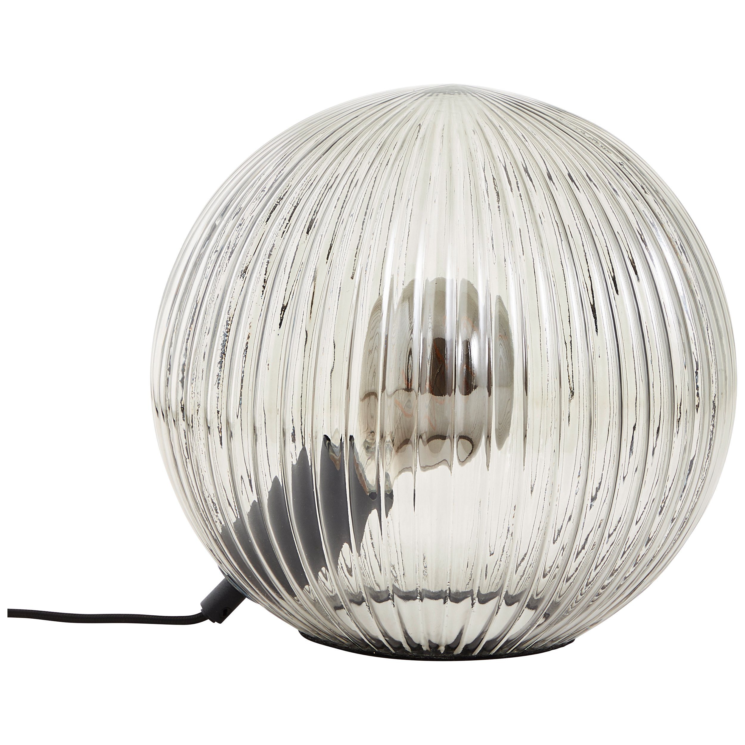 Brilliant Tischleuchte Belado, ohne Leuchtmittel, kugelförmig aus Rauchglas, D 25 cm, E27 max. 25 W