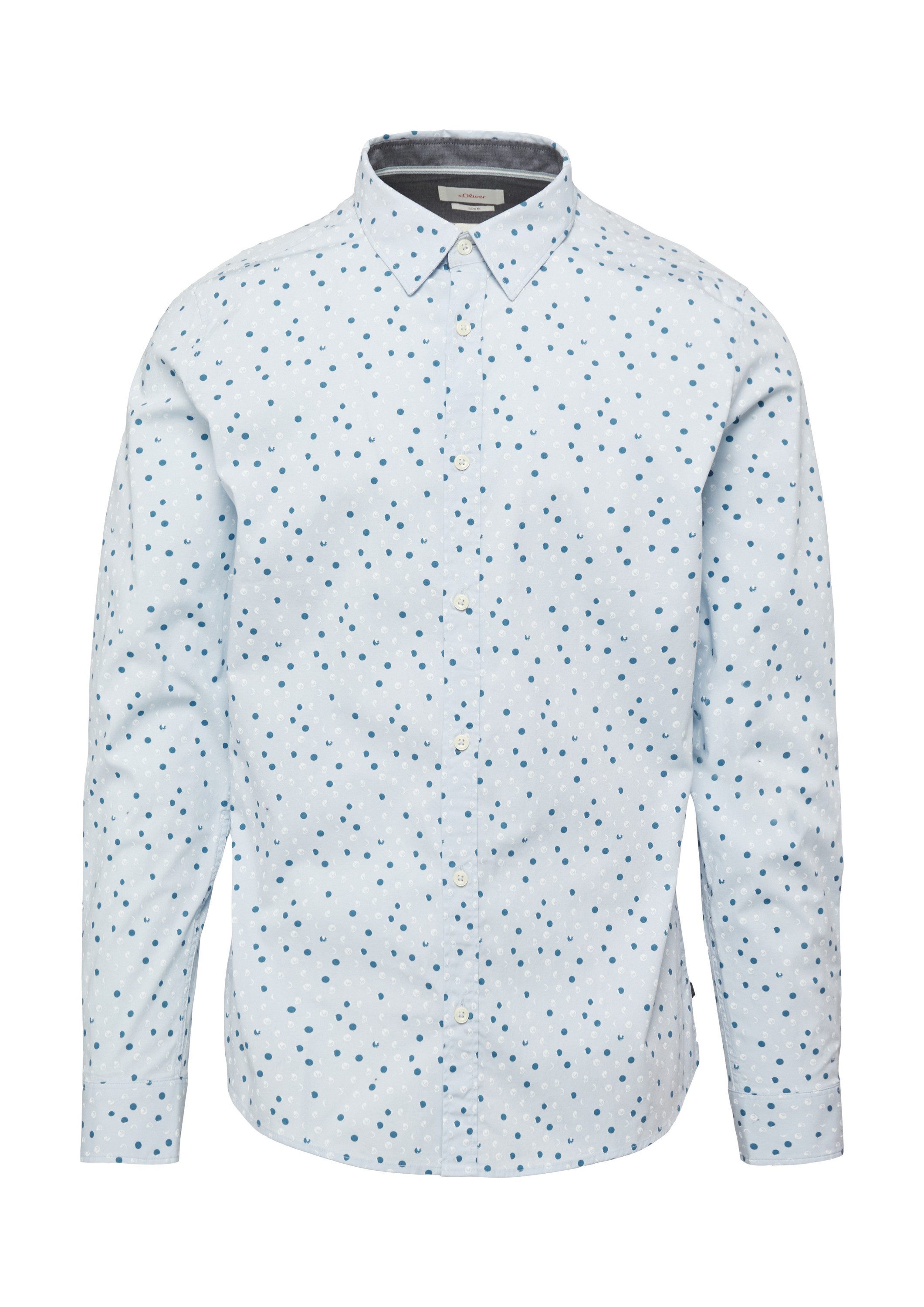 s.Oliver Langarmhemd Hemd Slim Fit: Gemustertes günstig online kaufen
