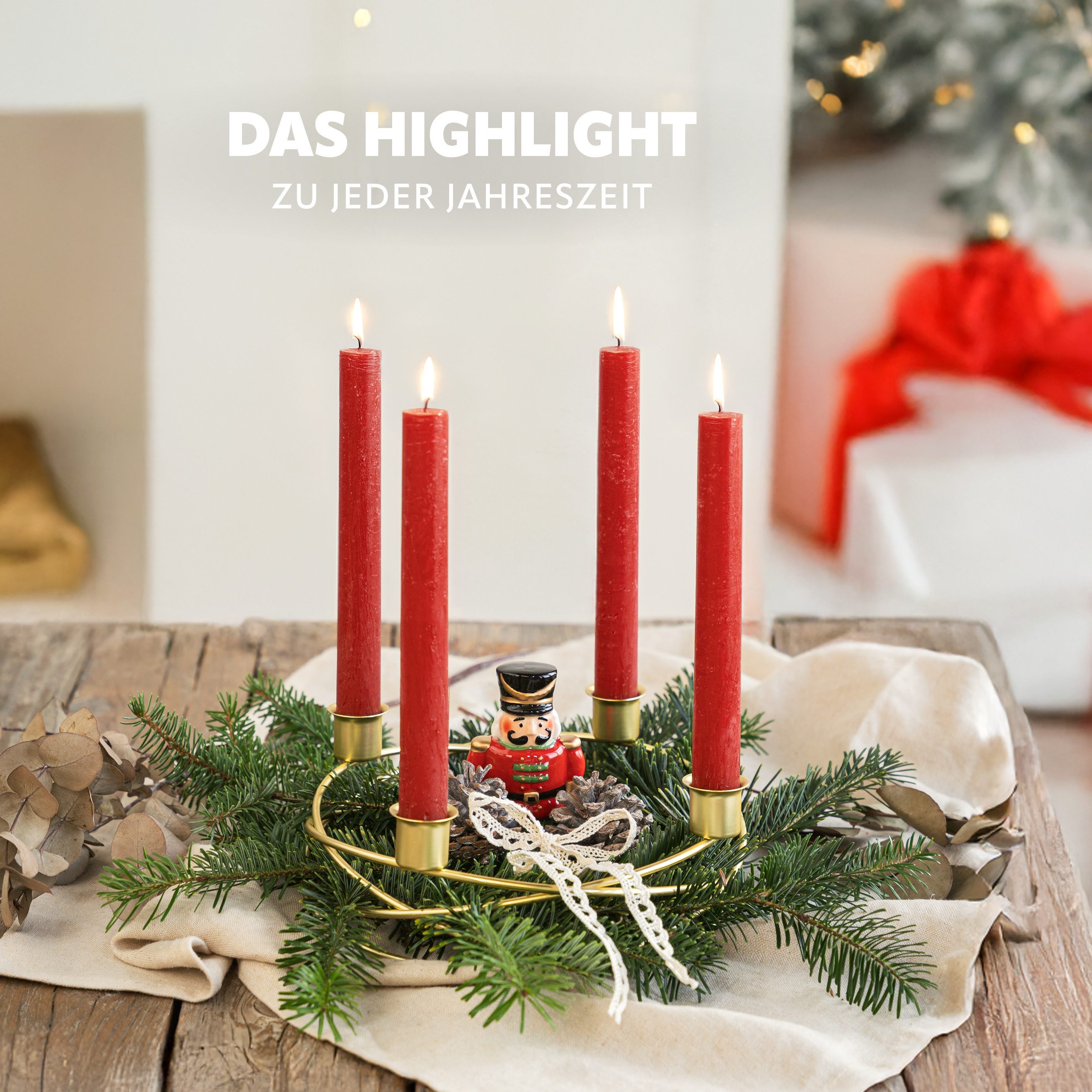 bremermann Kerzenhalter – Kranzform, für Stabkerzen / Tafelkerzen, Kerzenständer (1 St), für Stabkerzen