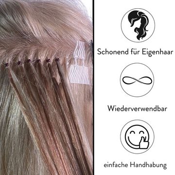 hair2heart Echthaar-Extension Starter Set für Nanoring Extensions Blond