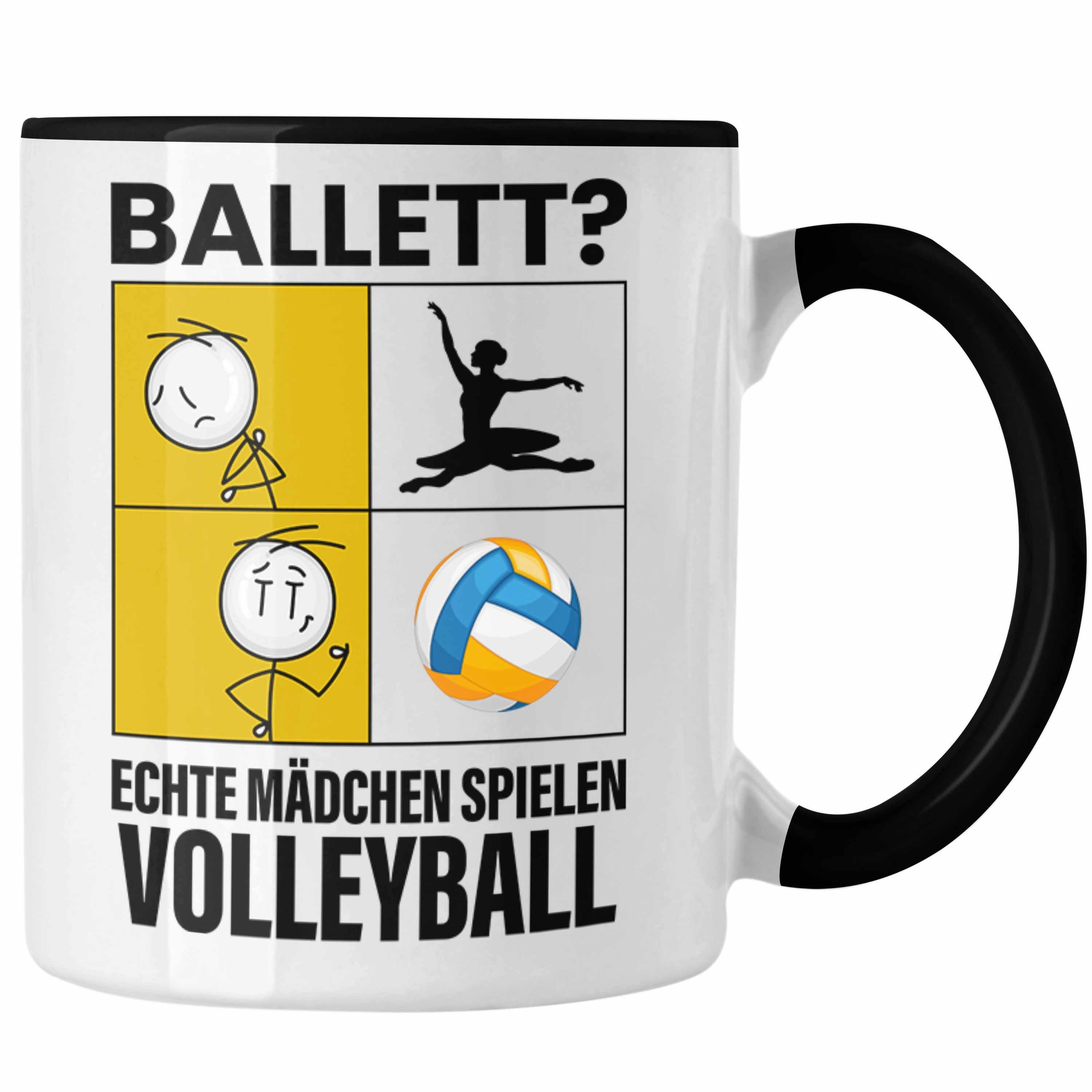 Trendation Tasse Volleyball Mädchen Tasse Sport Geschenk Frauen Echte Mädchen Spielen V Schwarz