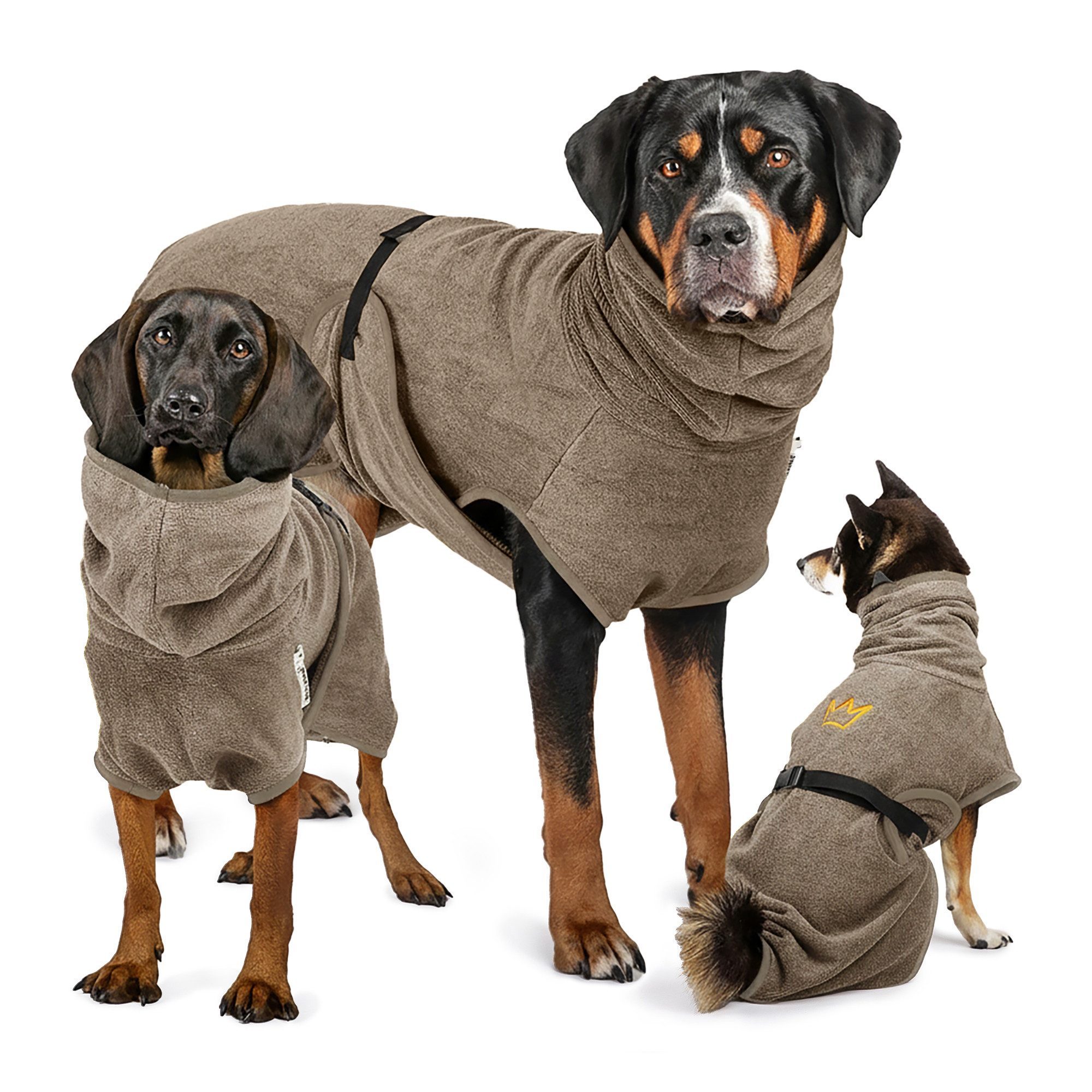 Rudelkönig Hundebademantel aus 100% Baumwolle, Saugstarker Hundebademantel, Hunde Bademantel, Kuscheliges Hundehandtuch