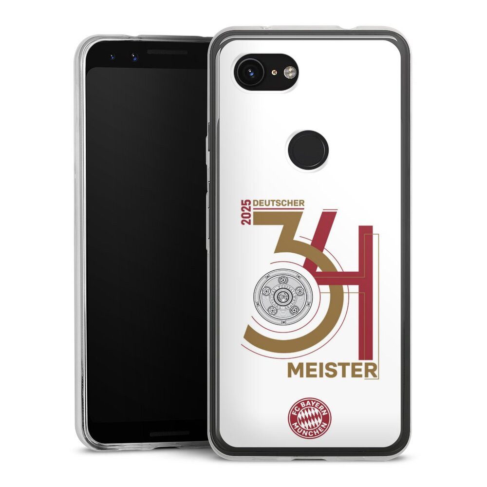 DeinDesign Handyhülle FC Bayern München Meister Offizielles Lizenzprodukt, Google Pixel 3a Slim Case Silikon Hülle Ultra Dünn Schutzhülle