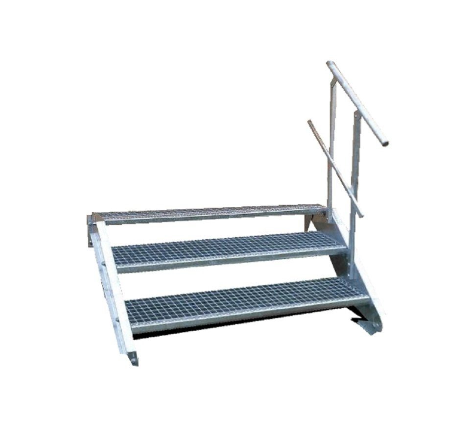 SRM Design Außentreppe 2 Stufen Treppe Geländer B. 80cm H. 30-40cm