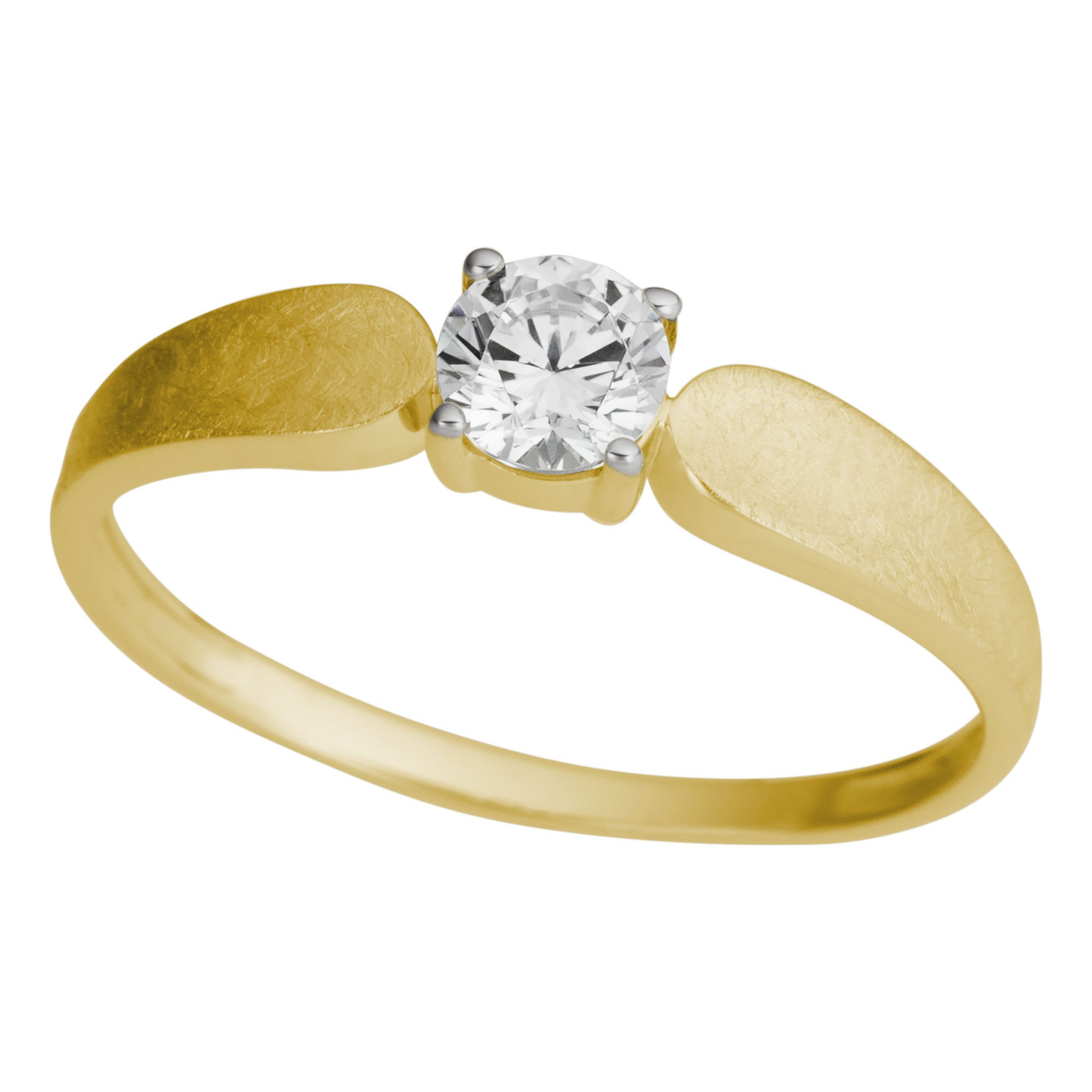 Firetti Fingerring Schmuck Geschenk Gold 375 Damenring Goldring Tropfen Solitär, mit Zirkonia (synth)