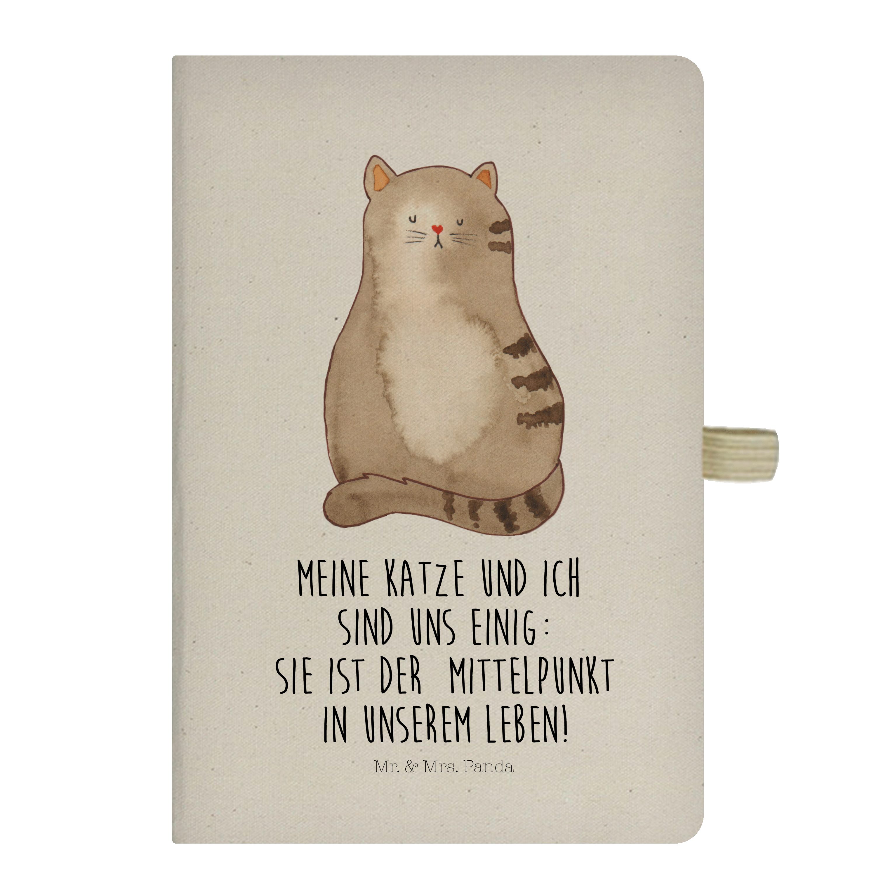 Mr. - Panda - Mrs. Katze Panda Kater, & sitzend Geschenk, Mr. Notizheft, Notizbuch & Mrs. Notizblock, Transparent