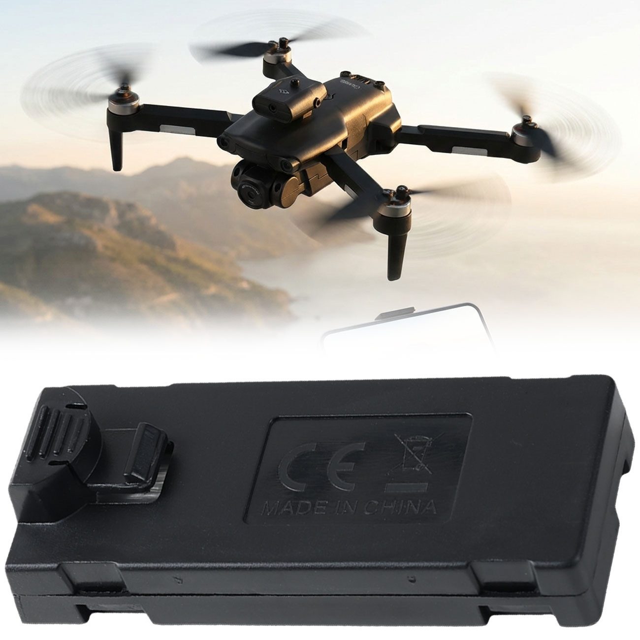 Casativo Ersatz-Akku für WLAN-Drohne CH11374 600 mAh 3,7V Li-Po lange Flugzeit Zubehör Drohne (Drohnen-Ersatzakku CH11374 wiederaufladbarer 3,7V Li-Po-Akku)