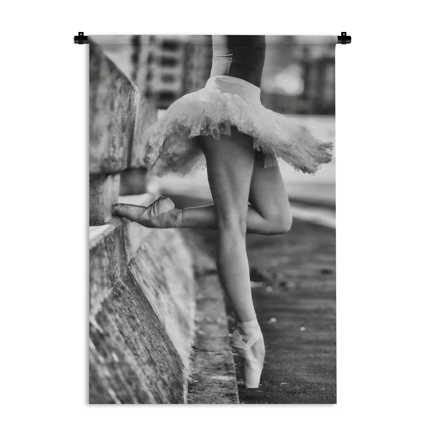 MuchoWow Wanddekoobjekt Ballett - Tanz - Ballerina - Schwarz und weiß, Wanddeko für Wohnzimmer, Schlafzimmer, Kleid, Wandbehang, Kinderzimmer | Wandobjekte
