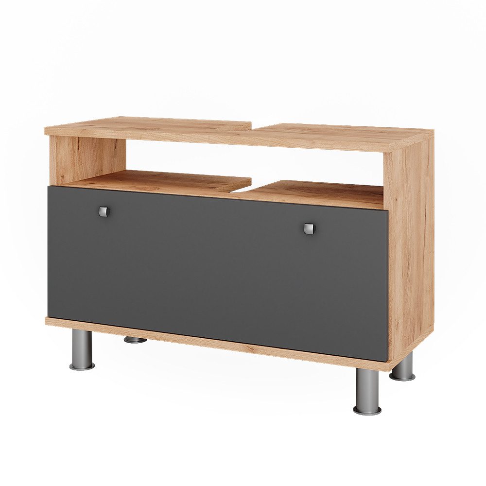 Vicco Waschbeckenunterschrank Fynn, Goldkraft Eiche/Anthrazit, 80.2 günstig online kaufen
