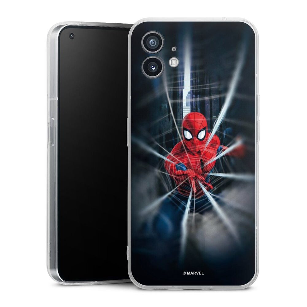 DeinDesign Handyhülle Marvel Kinofilm Spider-Man Webs In Action, Nothing Phone 1 Silikon Hülle Bumper Case Handy Schutzhülle