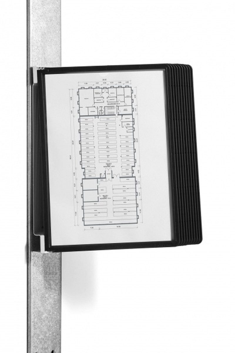 Fächermappe Wandhalter für Sichttafeln A4 magnetisch mit 10 Tafeln schwarz
