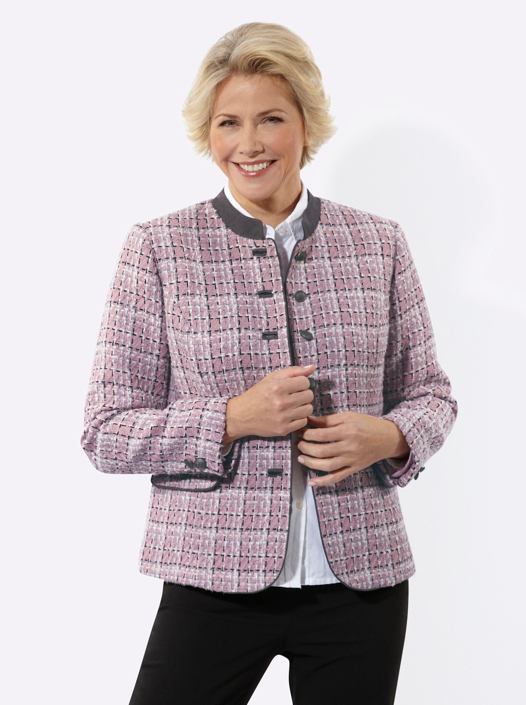 Witt Blusenblazer Bouclé-Blazer Langarm