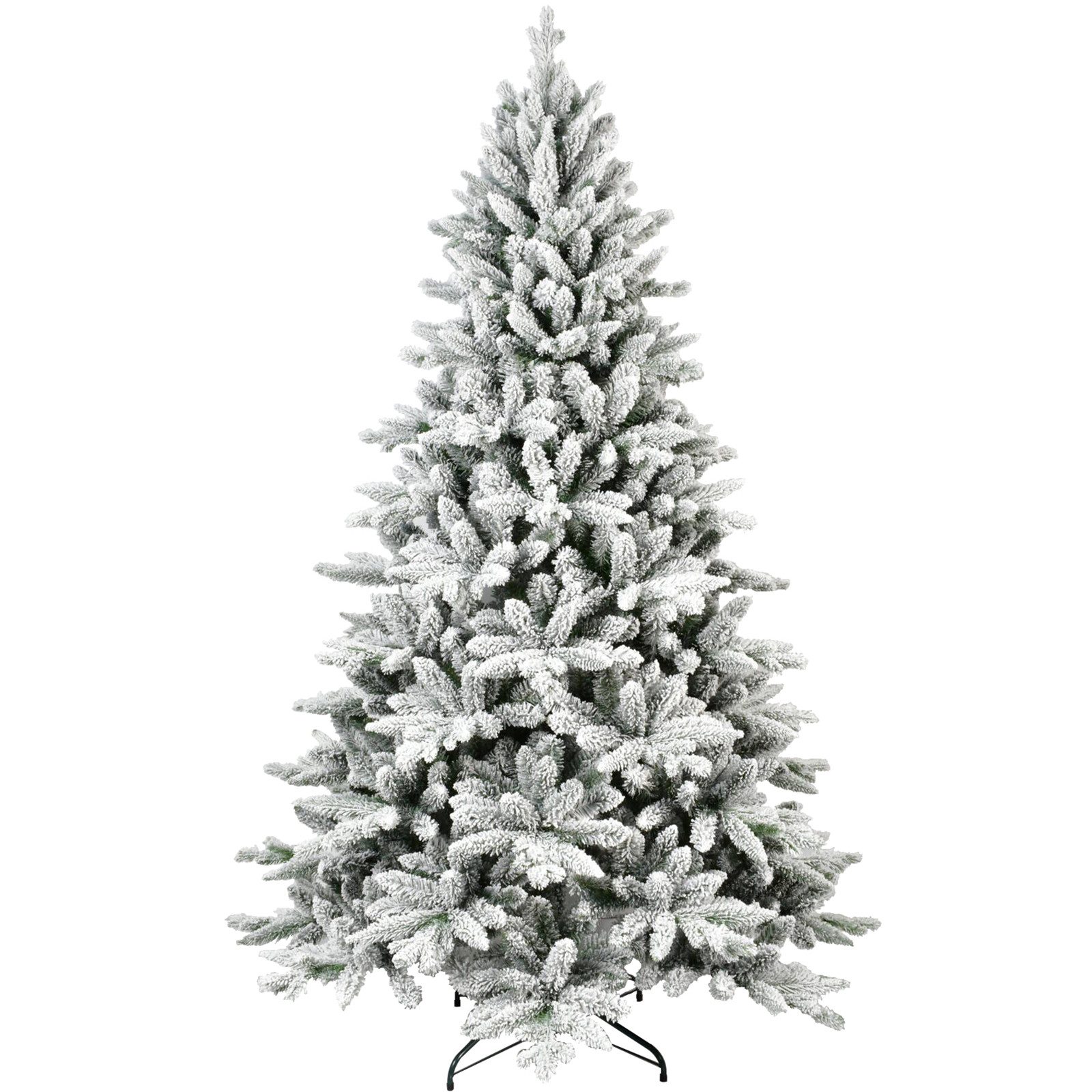 HYIEAR Künstlicher Weihnachtsbaum Weihnachtsbaum mit Schnee 152/182/213 cm, PE/PVC-Mischung, Schneebedeckter Weihnachtsbaum, Scharnier-Konstruktion, Metallständer, Einfache Montage, Ohne Geruch