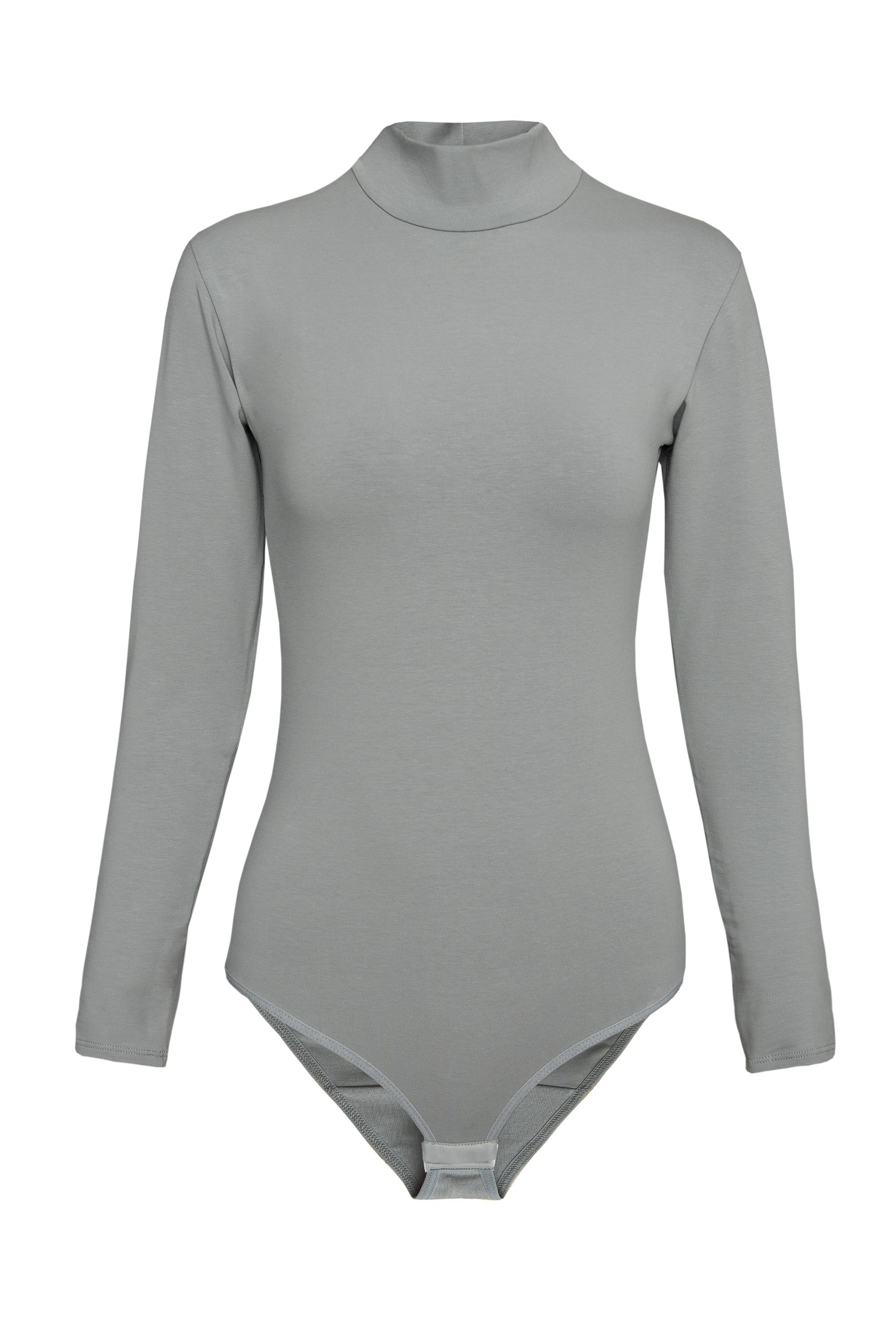 Evoni Body Langarm mit Halbkragen, Figurbetonte 95% Baumwolle