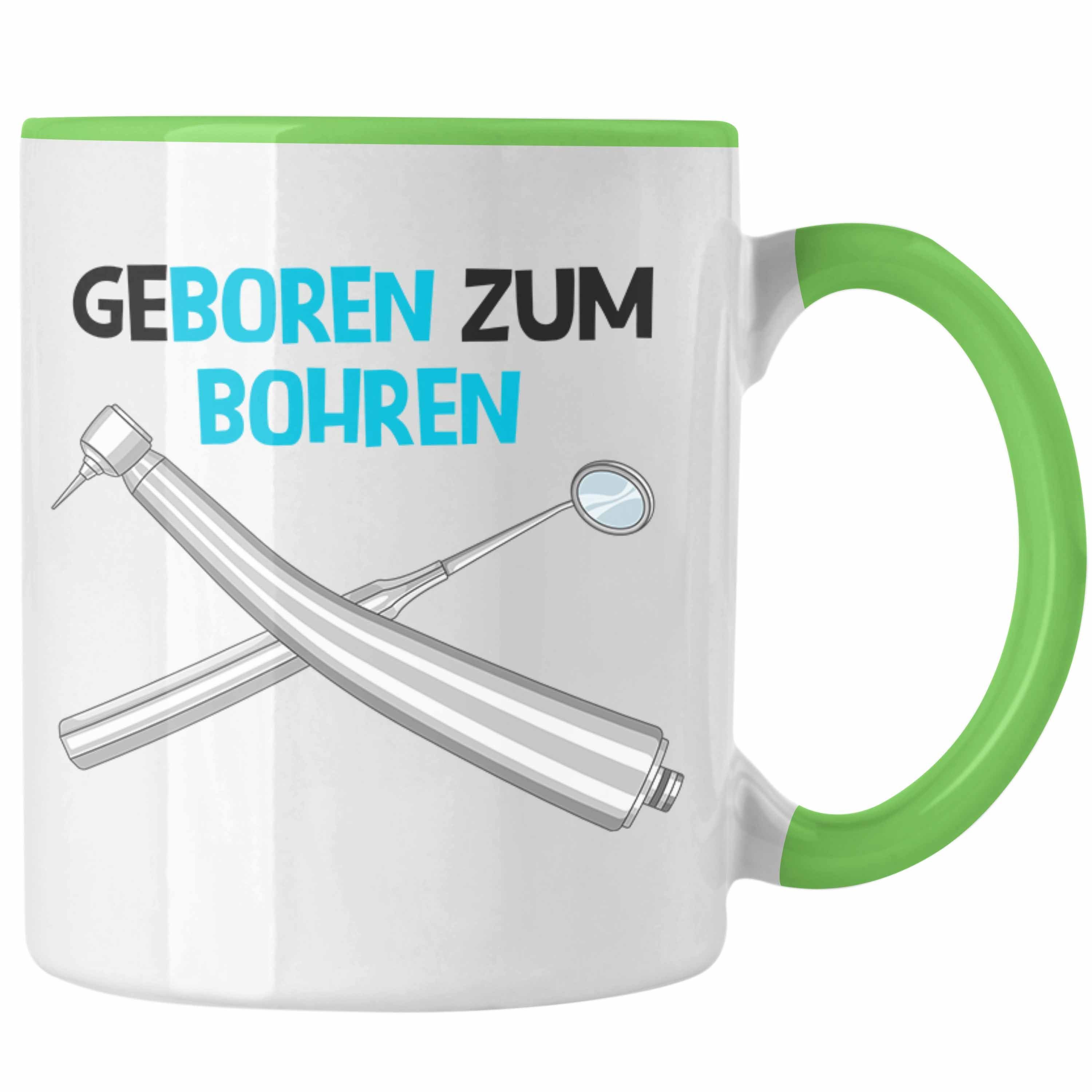 Trendation Tasse Trendation - Zahnmedizinische Fachangestellte Geschenk Tasse mit Spruch Zahnarzt Geschenkidee Zahnartzhelferin Grün