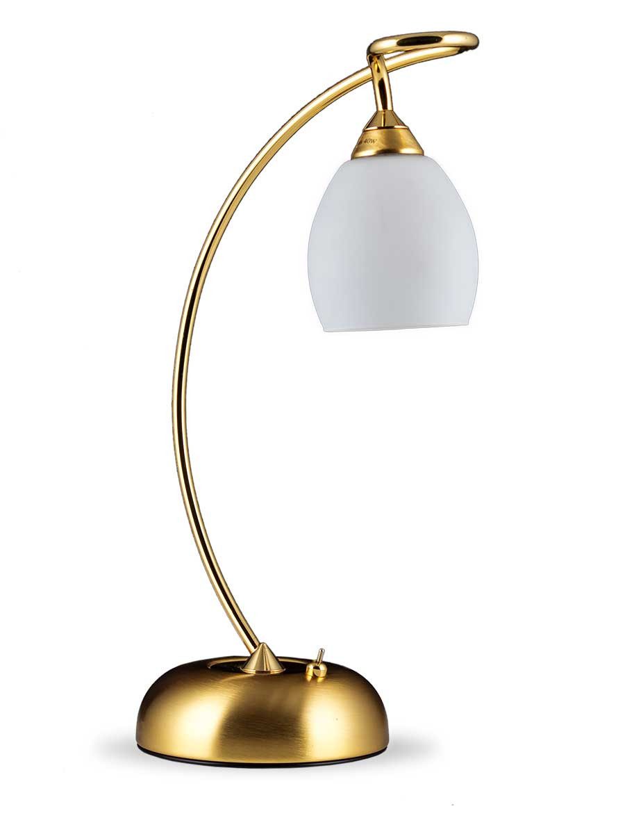 Helios Leuchten Tischleuchte modern Messing gold für Schreibtisch, Nachttisch Wohnraum, Schalter im Lampenfuß