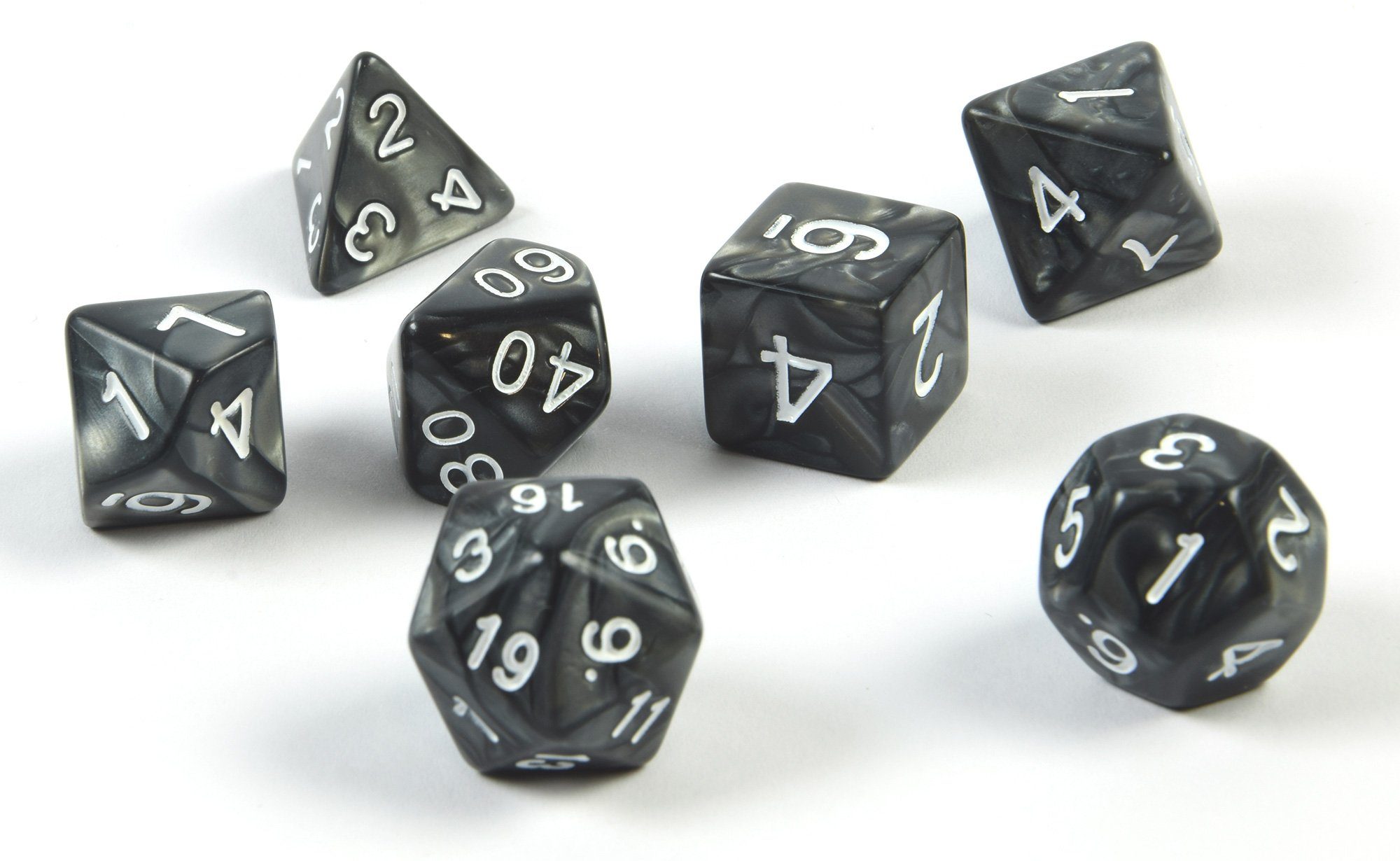 SHIBBY Spielesammlung 7 polyedrische DND Würfel für Rollen- und Tabletopspielemit Beutel