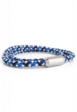 Akitsune Armband Mare Nylon Bracelet Mattsilber - Blau-Weiß 20 cm