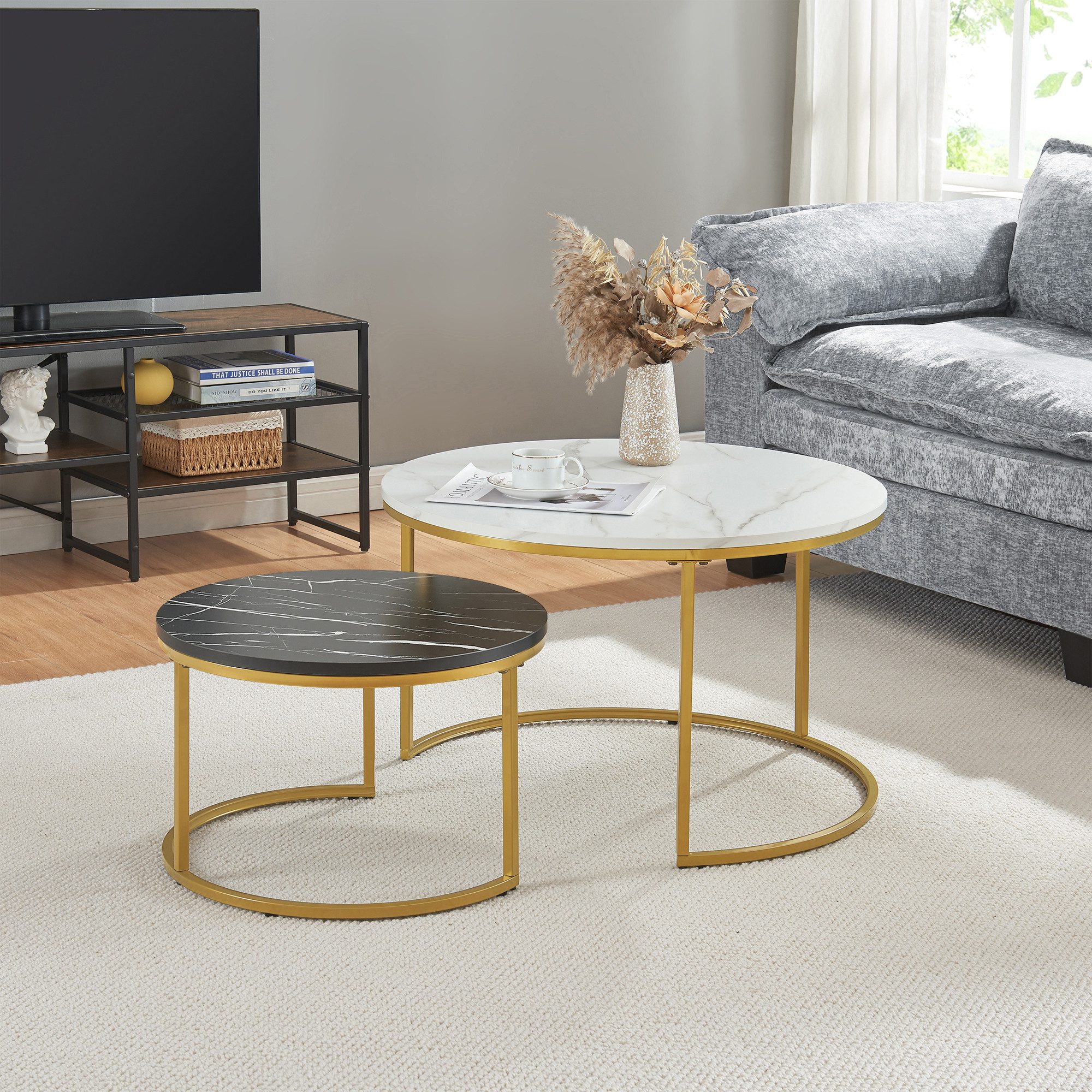 en.casa Couchtisch, »Christchurch« 2er Set rund günstig online kaufen
