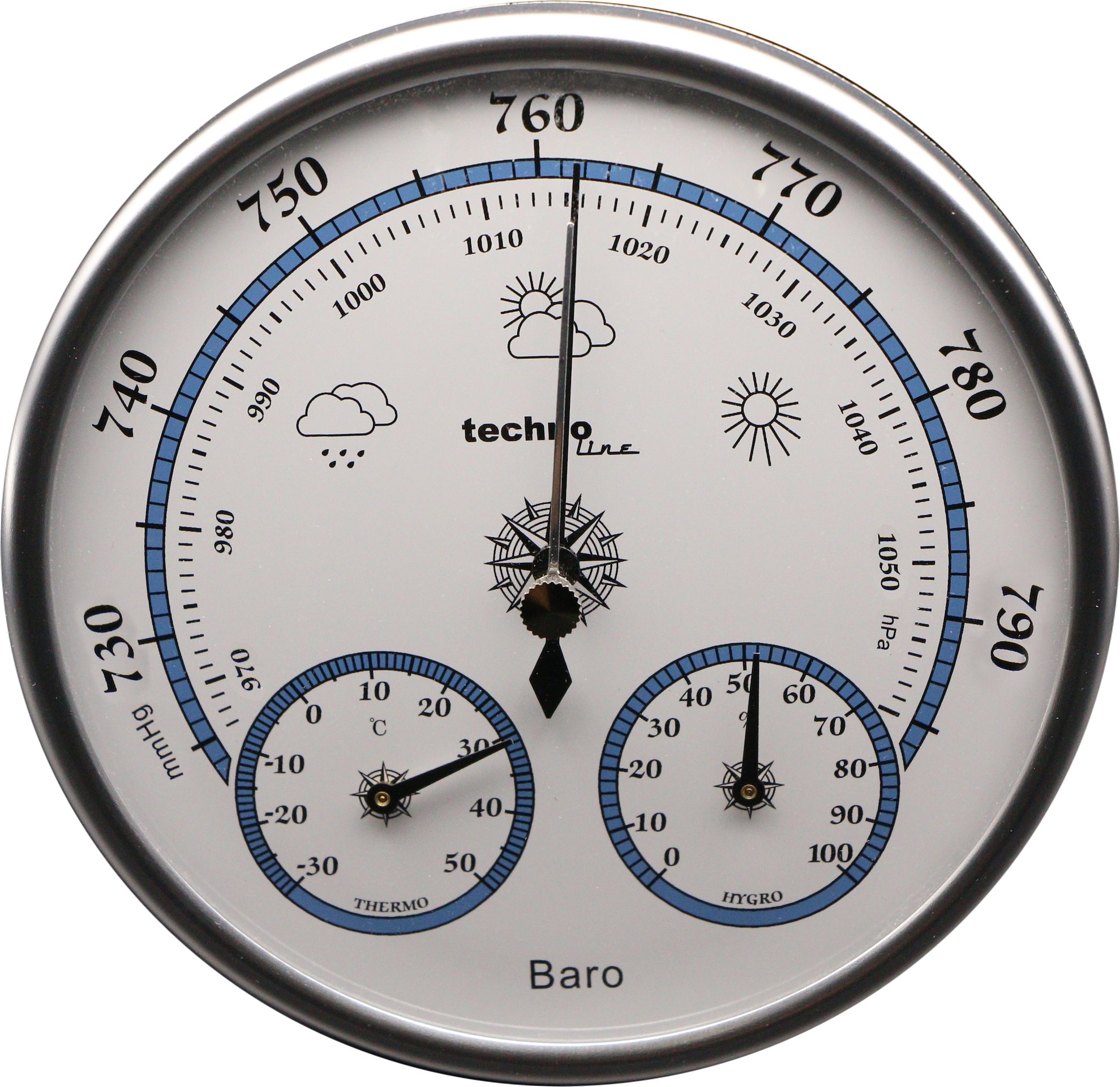 TSB Werk Raumthermometer 3x Thermometer Außen Innen Balkon Garten