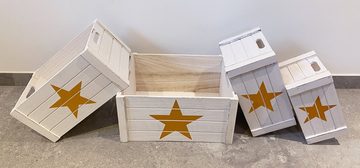 ADOB Holzkiste 4er Set Holzkisten Star, fertig montiert, sofort einsatzbereit