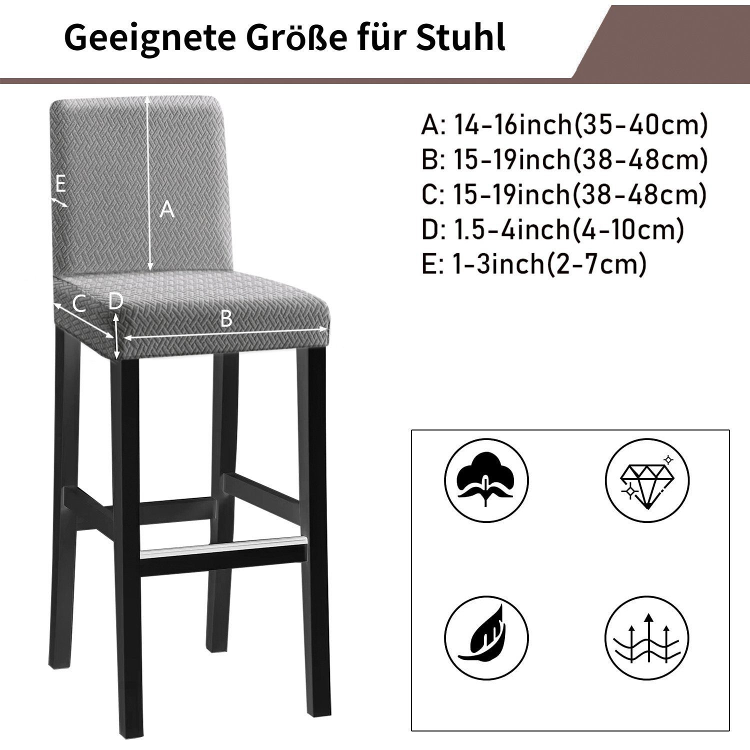 BYSURE Stuhlhusse, Bar-Thekenhocker-Sitzbezug, Kneipenstuhl-Schonbezug günstig online kaufen