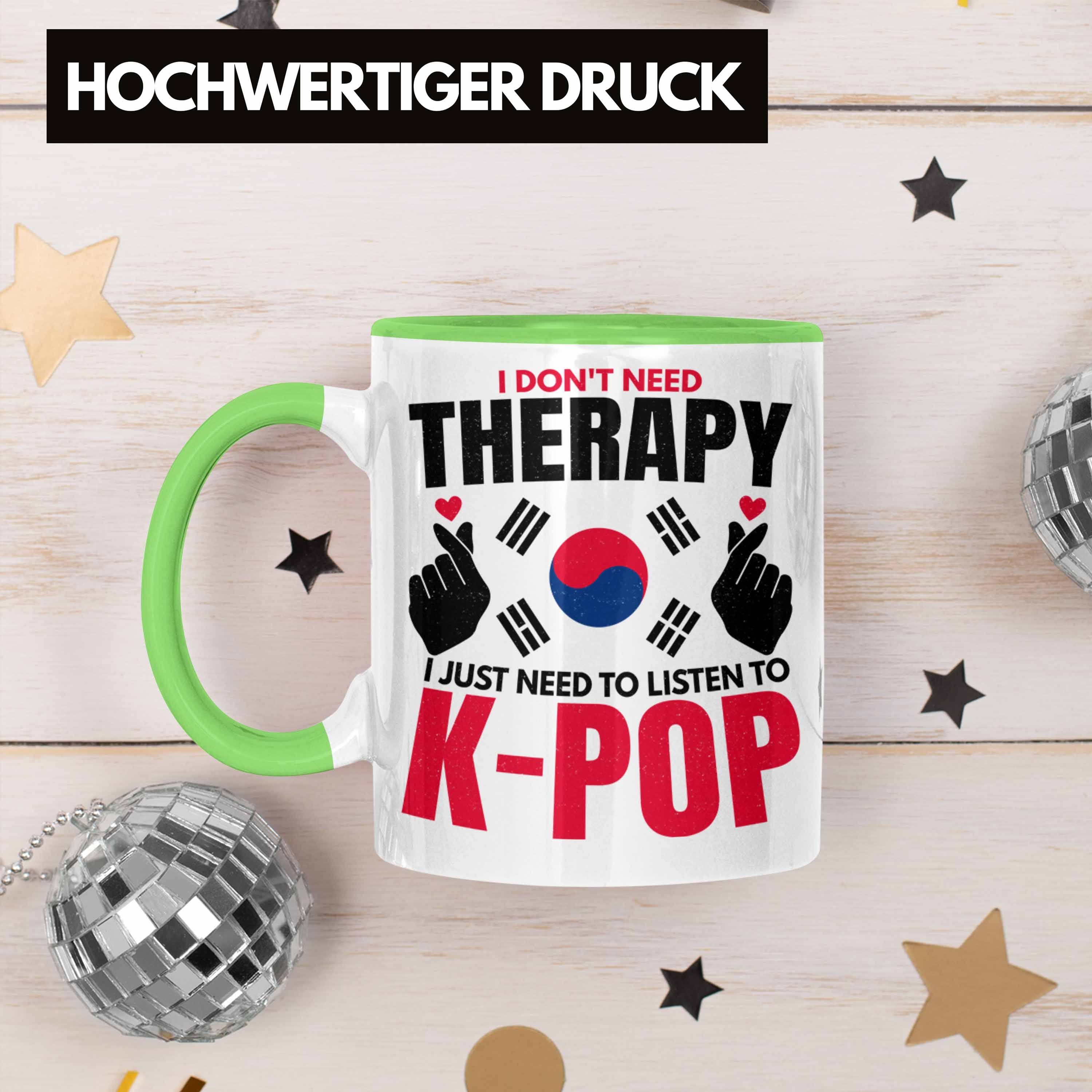 Koreal K-Pop Geschenk Trendation Kpop Style Spruch Tasse Grün Trendation - Südkorea Geschenkidee Tasse